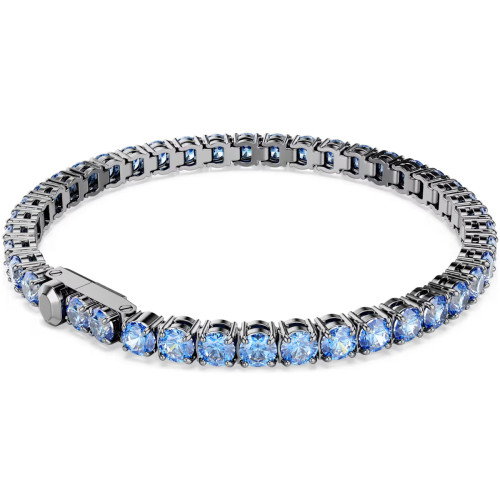 Luxoia - Swarovski Matrix Tennis Armband Rundschliff Blau Rutheniert