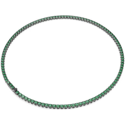 Luxoia - Swarovski Matrix Tennis Halskette Rundschliff Grün Rutheniert