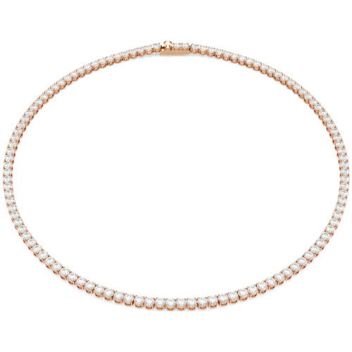 Luxoia - Swarovski Matrix Tennis Halskette Rundschliff Weiss 18K roségoldbeschichtet - 5764194