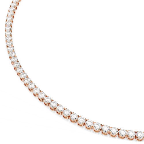 Luxoia - Swarovski Matrix Tennis Halskette Rundschliff Weiss 18K roségoldbeschichtet - 5764194
