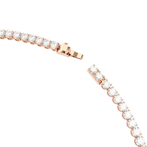 Luxoia - Swarovski Matrix Tennis Halskette Rundschliff Weiss 18K roségoldbeschichtet - 5764194