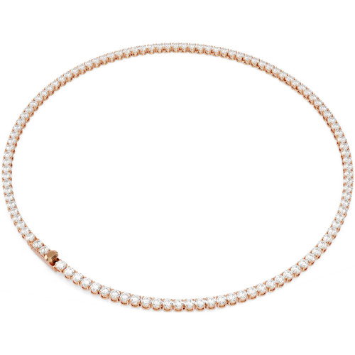 Luxoia - Swarovski Matrix Tennis Halskette Rundschliff Weiss 18K roségoldbeschichtet - 5764194