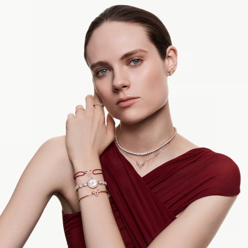 Luxoia - Swarovski Matrix Tennis Halskette Rundschliff Weiss 18K roségoldbeschichtet - 5764194