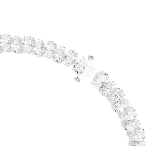 Luxoia - Swarovski Matrix Halskette Tropfenschliff Weiss Rhodiniert - 5662277