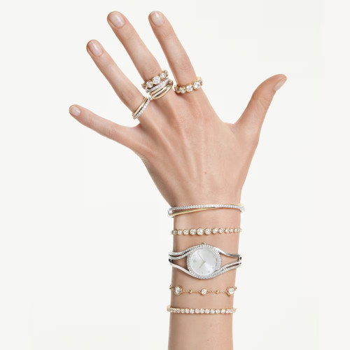 Luxoia - Swarovski Matrix Vittore Ring Rundschliff Weiss Goldlegierungsschicht