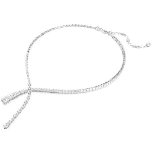 Luxoia - Swarovski Matrix Y Halskette Verschiedene Schliffe Weiss Rhodiniert - 5692533