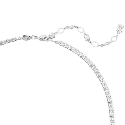 Luxoia - Swarovski Matrix Y Halskette Verschiedene Schliffe Weiss Rhodiniert - 5692533