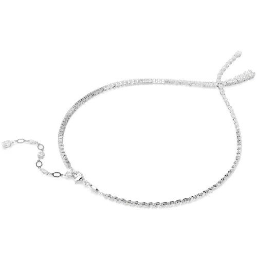 Luxoia - Swarovski Matrix Y Halskette Verschiedene Schliffe Weiss Rhodiniert - 5692533