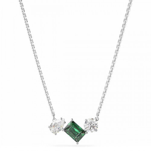 Luxoia - Swarovski Mesmera Halskette Verschiedene Schliffe Grün Rhodiniert - 5668278