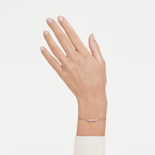 Luxoia - Swarovski Mesmera Armband Verschiedene Schliffe Weiss 18K roségoldbeschichtet - 5764801