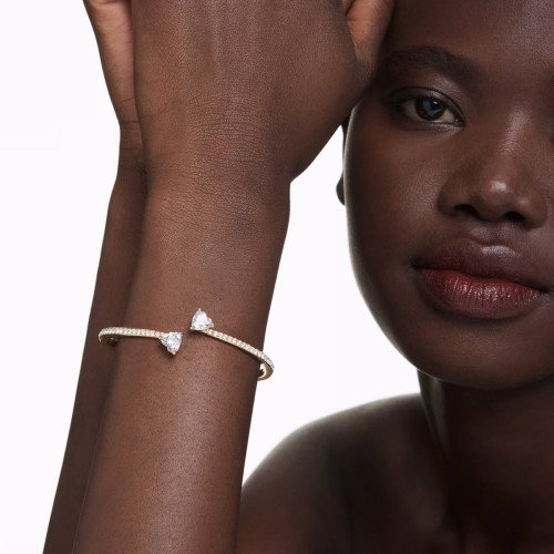 Luxoia - Swarovski Mesmera Attract Armreif Herz Weiss Goldlegierungsschicht