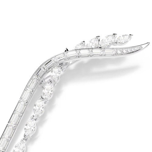 Luxoia - Swarovski Mesmera Brosche Verschiedene Schliffe Weiss Rhodiniert - 5761004