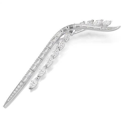 Luxoia - Swarovski Mesmera Brosche Verschiedene Schliffe Weiss Rhodiniert - 5761004