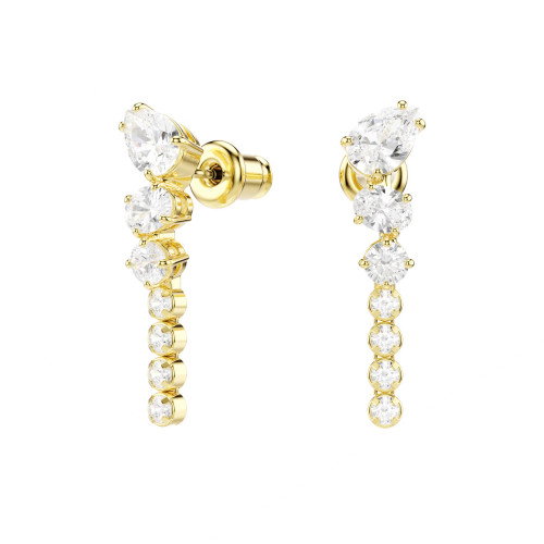 Luxoia - Swarovski Mesmera Drop Ohrhänger Verschiedene Schliffe Weiss 18K goldbeschichtet - 5747936