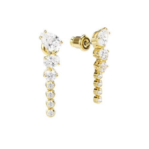Luxoia - Swarovski Mesmera Drop Ohrhänger Verschiedene Schliffe Weiss 18K goldbeschichtet - 5747936