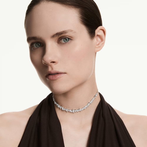 Luxoia - Swarovski Mesmera Halsband Marquise Schliff Weiss Rhodiniert - 5755905