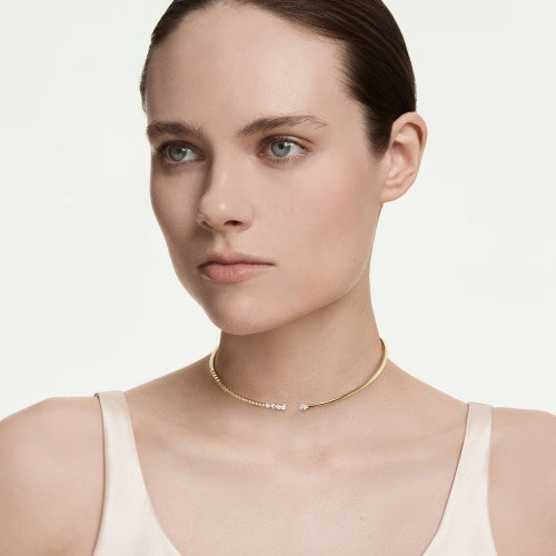 Luxoia - Swarovski Mesmera Halsband Verschiedene Schliffe Weiss 18K goldbeschichtet