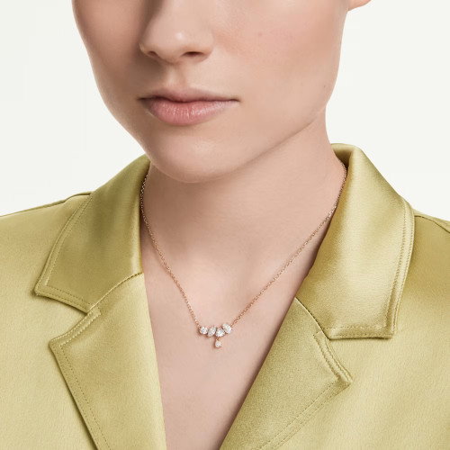 Luxoia - Swarovski Mesmera Halskette Verschiedene Schliffe Weiss 18K roségoldbeschichtet - 5747996