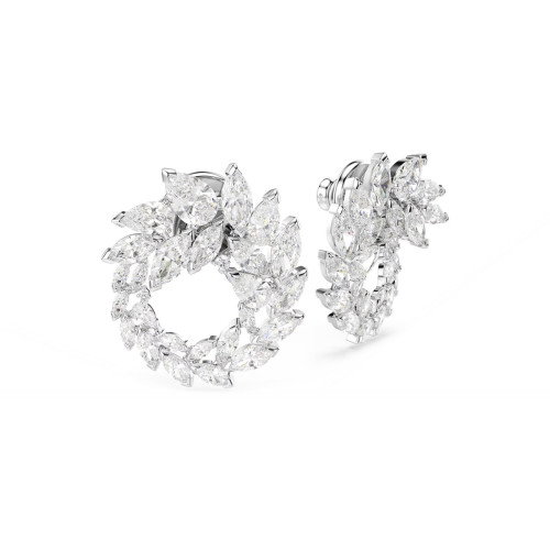 Luxoia - Swarovski Mesmera Kreolen Marquise Schliff Weiss Rhodiniert - 5748008