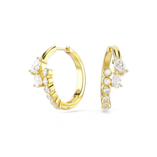 Luxoia - Swarovski Mesmera Kreolen Verschiedene Schliffe Weiss 18K goldbeschichtet - 5761975