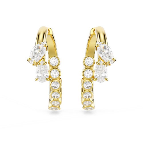 Luxoia - Swarovski Mesmera Kreolen Verschiedene Schliffe Weiss 18K goldbeschichtet - 5761975