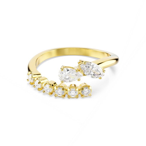Luxoia - Swarovski Mesmera Offener Ring Verschiedene Schliffe Weiss 18K goldbeschichtet