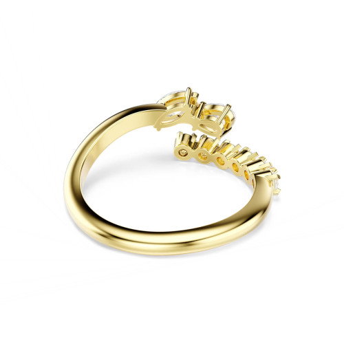 Luxoia - Swarovski Mesmera Offener Ring Verschiedene Schliffe Weiss 18K goldbeschichtet