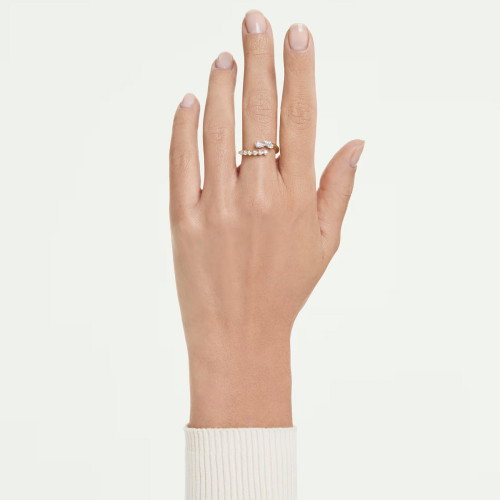 Luxoia - Swarovski Mesmera Offener Ring Verschiedene Schliffe Weiss 18K goldbeschichtet
