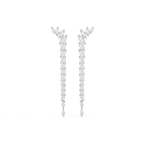 Luxoia - Swarovski Mesmera Ohrringe Marquise Schliff Weiss Rhodiniert - 5748006