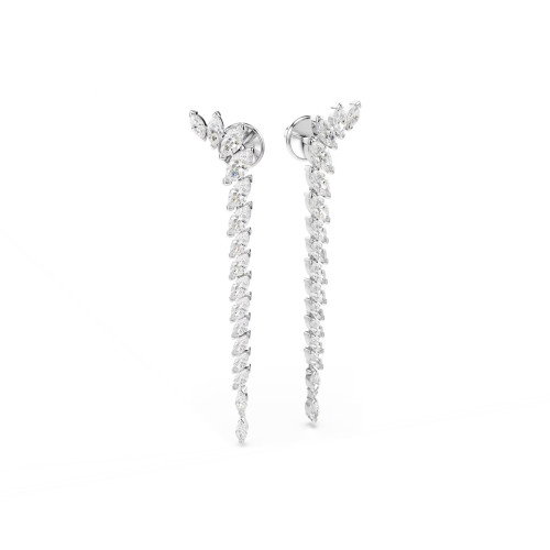 Luxoia - Swarovski Mesmera Ohrringe Marquise Schliff Weiss Rhodiniert - 5748006