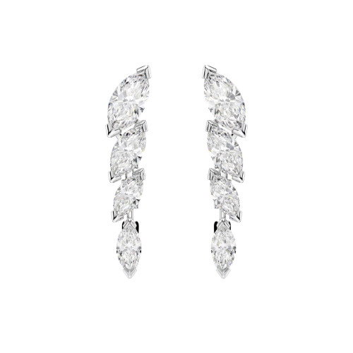 Luxoia - Swarovski Mesmera Ohrringe Marquise Schliff Weiss Rhodiniert - 5748007