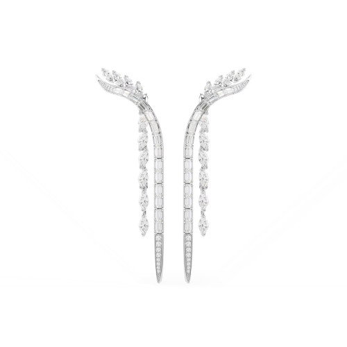 Luxoia - Swarovski Mesmera Ohrringe Verschiedene Schliffe Weiss Rhodiniert - 5753675