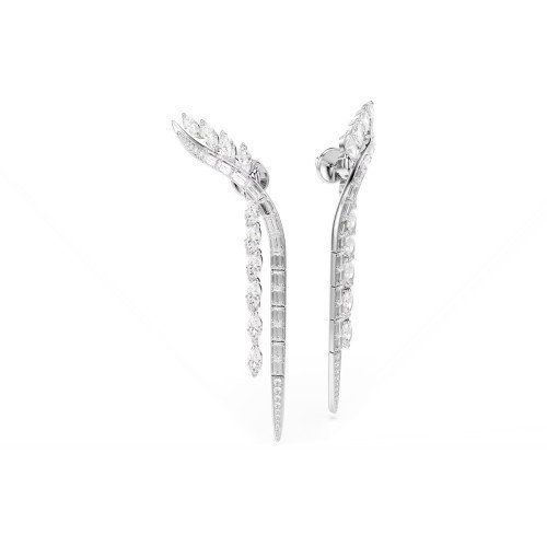 Luxoia - Swarovski Mesmera Ohrringe Verschiedene Schliffe Weiss Rhodiniert - 5753675