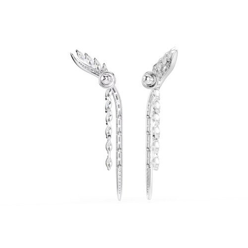 Luxoia - Swarovski Mesmera Ohrringe Verschiedene Schliffe Weiss Rhodiniert - 5753675