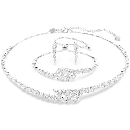Luxoia - Swarovski Mesmera Set Marquise Schliff Weiss Rhodiniert - 5762135