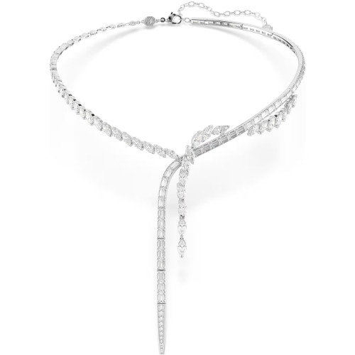 Luxoia - Swarovski Mesmera Y Halskette Verschiedene Schliffe Weiss Rhodiniert - 5748652