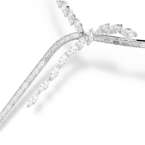 Luxoia - Swarovski Mesmera Y Halskette Verschiedene Schliffe Weiss Rhodiniert - 5748652