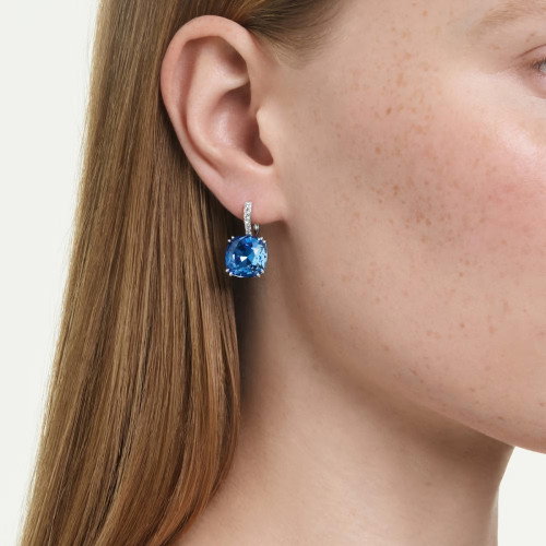 Luxoia - Swarovski Millenia Drop Ohrhänger Kissenschliff Blau Rhodiniert - 5756150