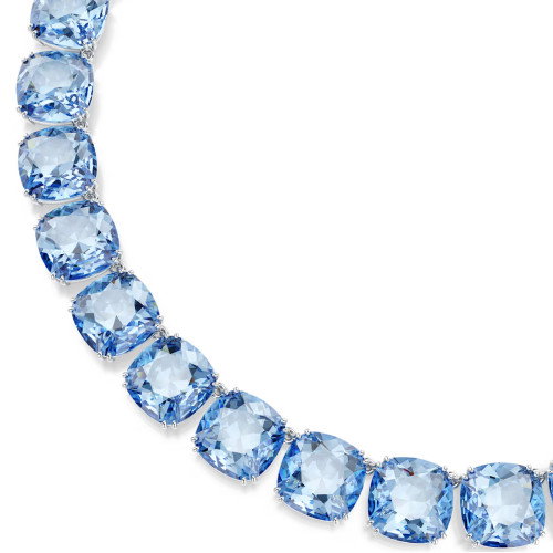 Luxoia - Swarovski Millenia Halskette Kissenschliff Blau Rhodiniert - 5760058