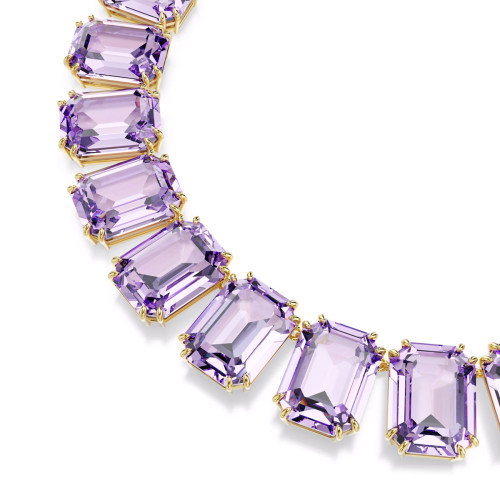 Luxoia - Swarovski Millenia Halskette Übergrosse Kristalle Oktagon Schliff Violett Goldlegierungsschicht  - 5730323