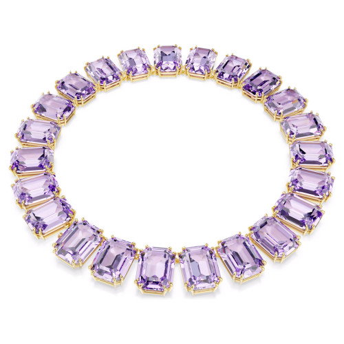 Luxoia - Swarovski Millenia Halskette Übergrosse Kristalle Oktagon Schliff Violett Goldlegierungsschicht  - 5730323