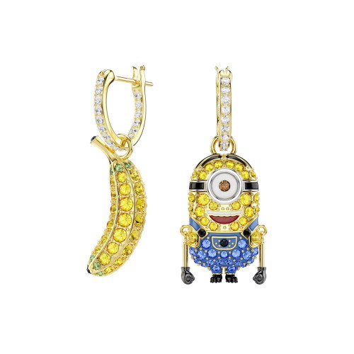 Luxoia - Swarovski Minions Stuart und Banana Drop Ohrhänger Pavé Mini Mehrfarbig Goldlegierungsschicht - 5743382