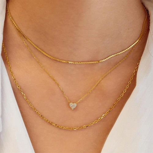 Luxoia - Ania Haie Gold Pavé Heart Halskette - N074-01G