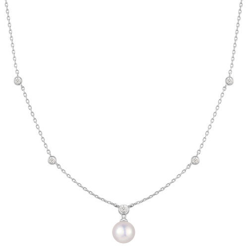 Luxoia - Ania Haie Silver Bezel Set Station With Shell Pearl Halskette - N075-09H
