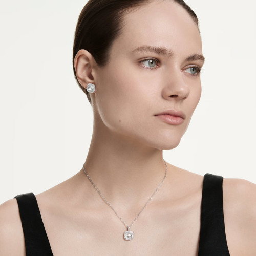 Luxoia - Swarovski Una Angelic Set Kissenschliff Weiss Rhodiniert - 5754343