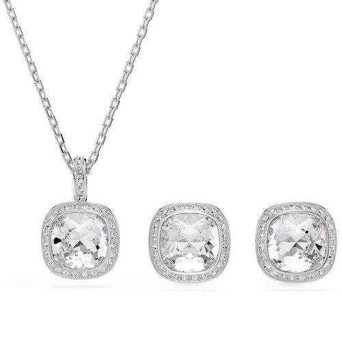 Luxoia - Swarovski Una Angelic Set Kissenschliff Weiss Rhodiniert - 5754343