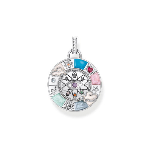 Luxoia - Thomas Sabo Anhänger Glücksrad mit kosmischen Symbolen Silber - PE962-340-7