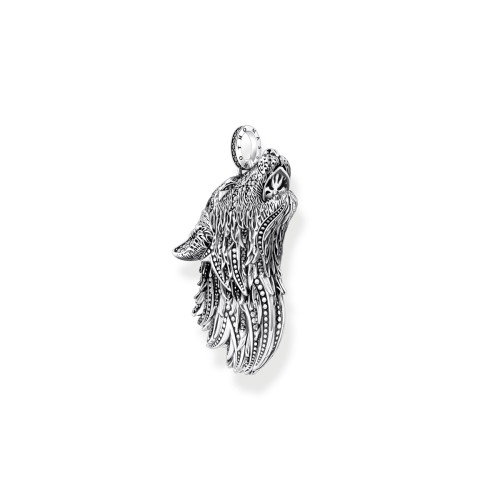 Luxoia - Thomas Sabo Anhänger Wolf Profil mit Steinen Silber geschwärzt - PE966-643-21