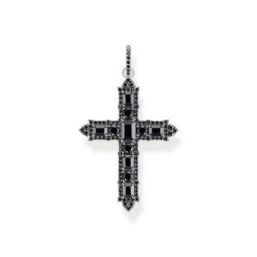 Luxoia - Thomas Sabo Kreuzanhänger mit schwarzen Steinen Silber geschwärzt - PE970-643-11