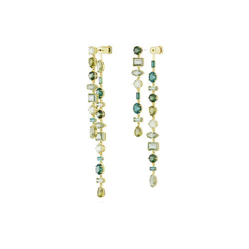 Luxoia - Swarovski Gema Drop Ohrhänger Asymmetrisches Design Verschiedene Schliffe Extralang Grün Goldlegierungsschicht - 5657390